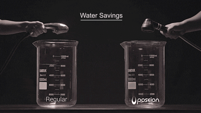 POSEION BT100 water saving premium showerhead demo 